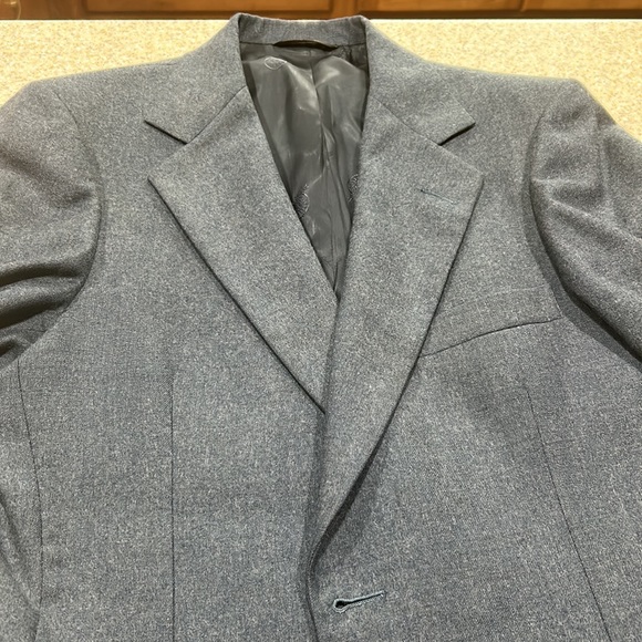 🌖 Blue gray men’s sports jacket blazer 100% pure virgin wool - Picture 7 of 11